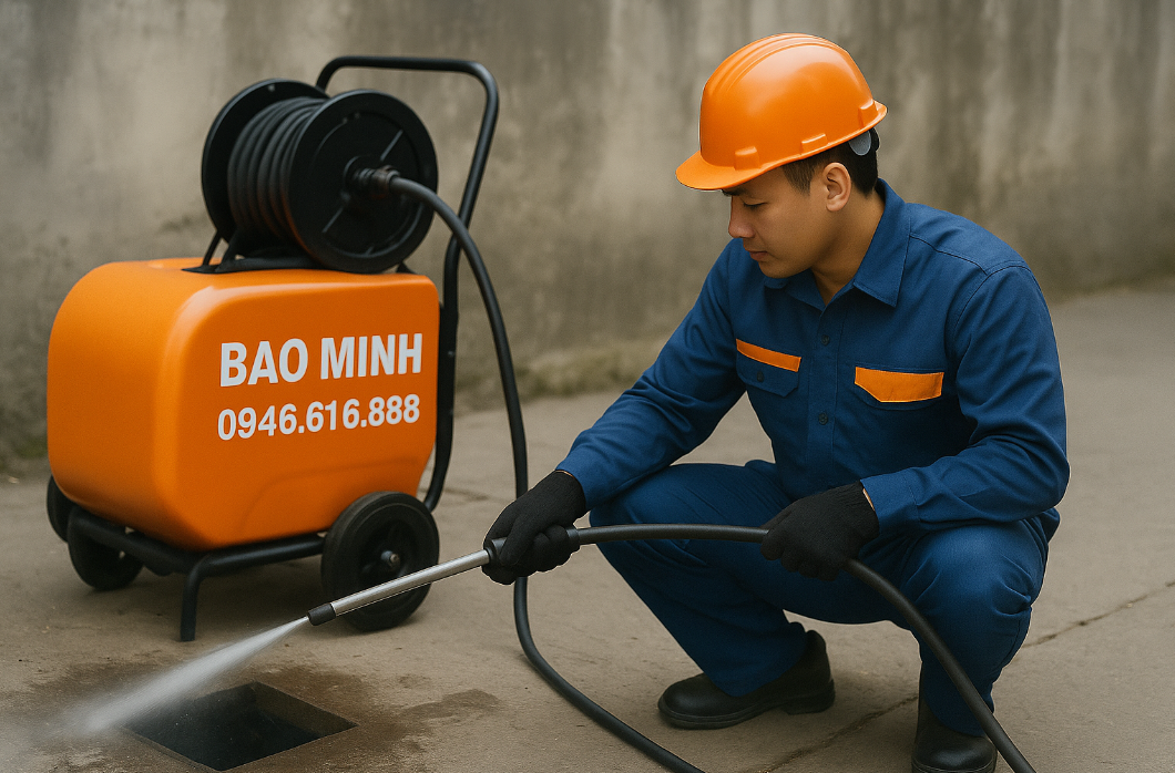 dịch vụ thông tắc cống bằng máy bắn tia nước tại hà nội