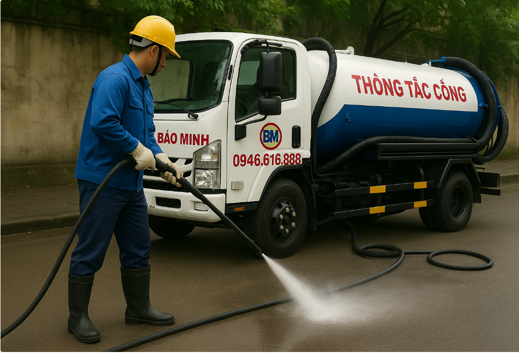 thi công thông tắc cống tại hà nội bằng xe bắn tia nước tốt nhất