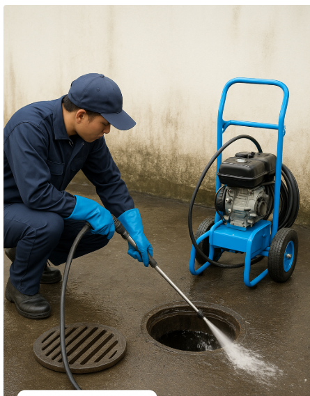 thông cống bằng máy phản lực