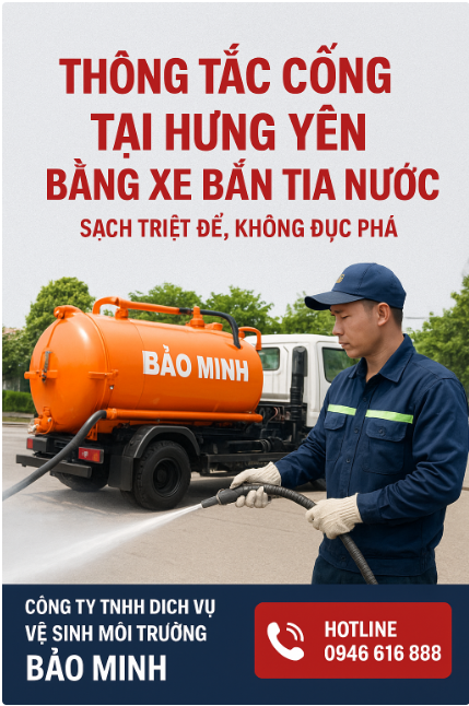 thông tắc cống tại hưng yên bằng tia nước áp lực cao