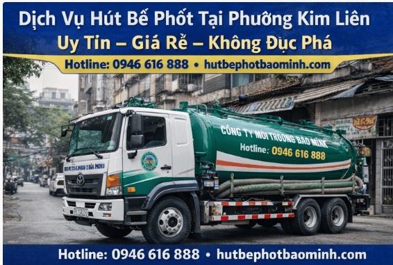 dv hút bể phốt tại phường kim liên