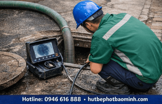 sử dụng camera nội soi cho dịch vụ hút bể phốt tại Phường Kim liên