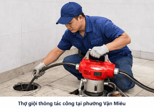 thông tắc cống tại văn miếu bằng lò xo