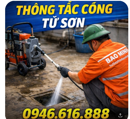 thông tắc cống từ sơn bằng máy phản lực