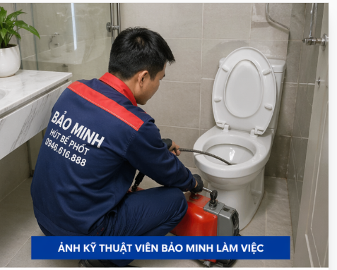 kỹ thuật viên bảo minh thi công thông tắc cống tại văn giang