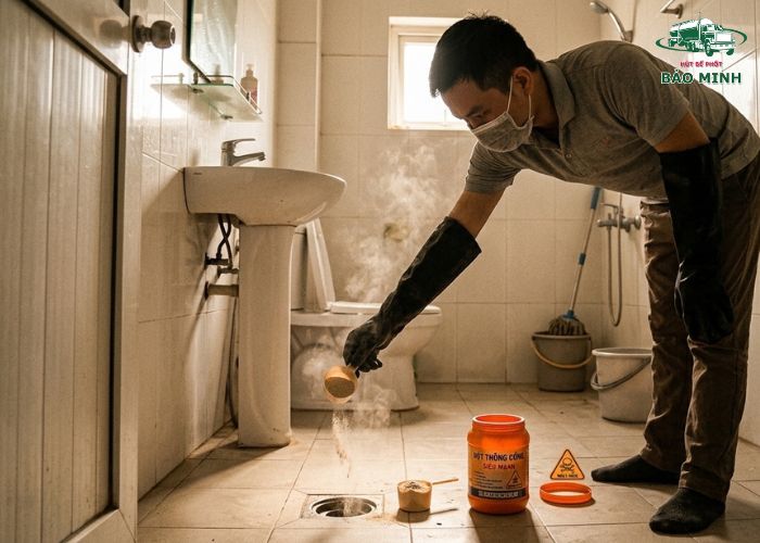 Cách dùng bột thông cống (4)