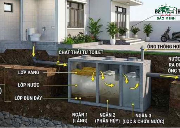 Vị trí đặt bể phốt trong nhà ống (5)