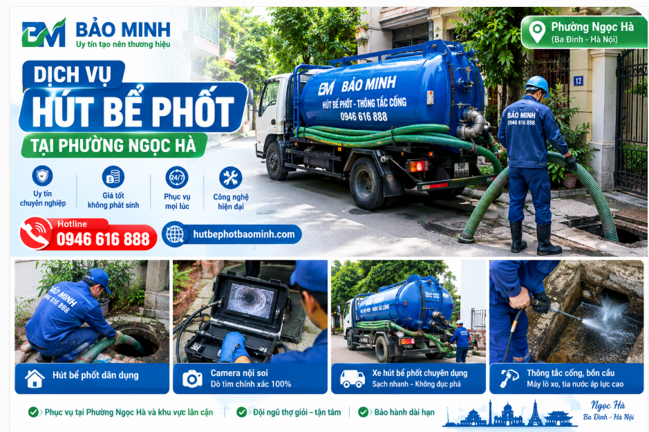 công ty thông hút bể phót tại phường ngọc hà
