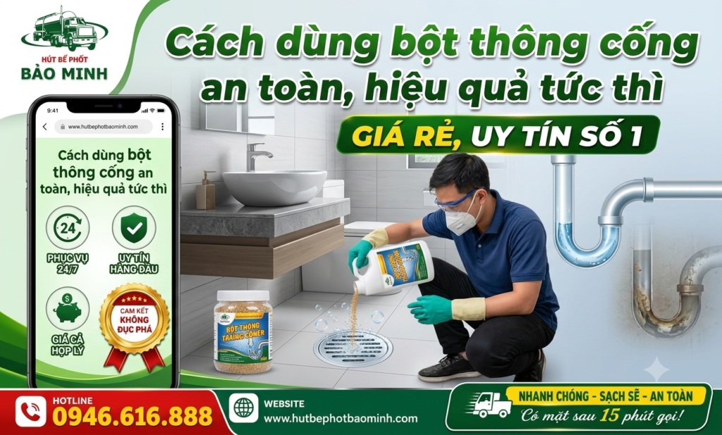 Cách dùng bột thông cống