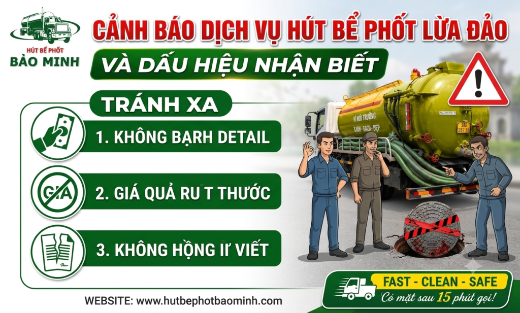Cảnh báo dịch vụ hút bể phốt lừa đảo