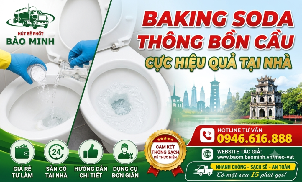 Baking soda thông bồn cầu