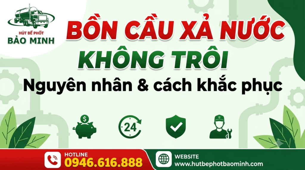 Bồn cầu xả nước không trôi
