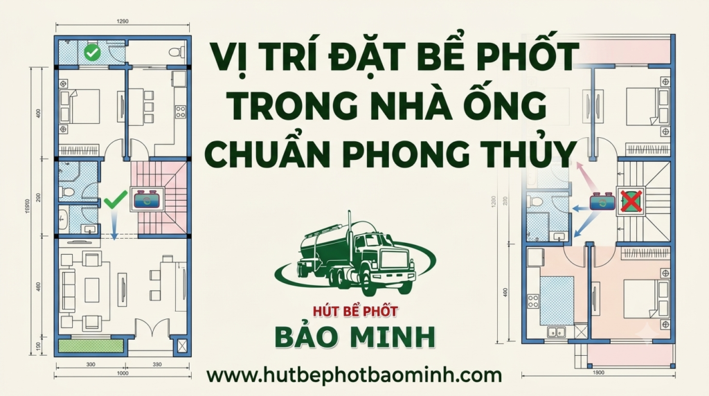 Vị trí đặt bể phốt trong nhà ống