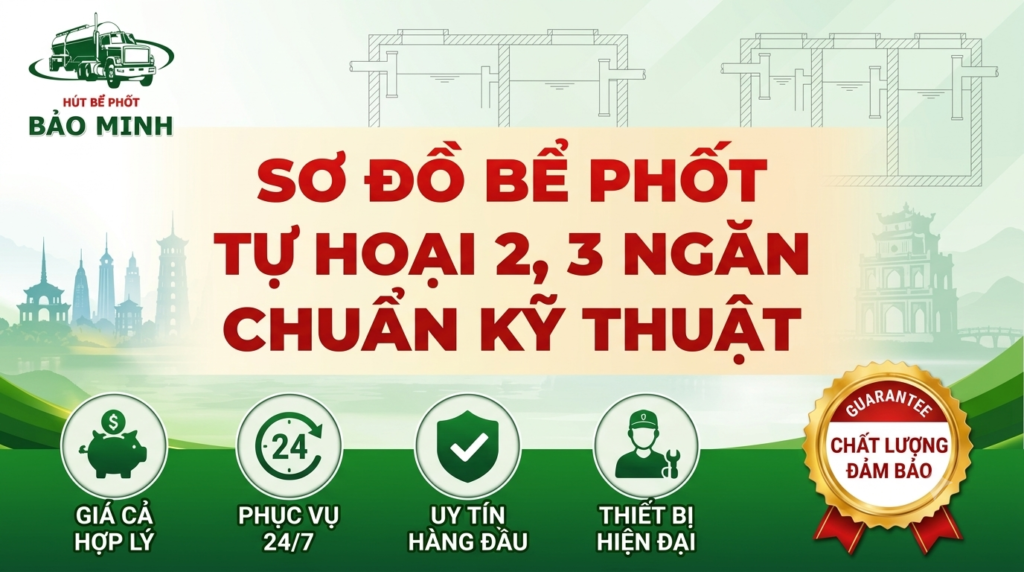 Sơ đồ bể phốt tự hoại