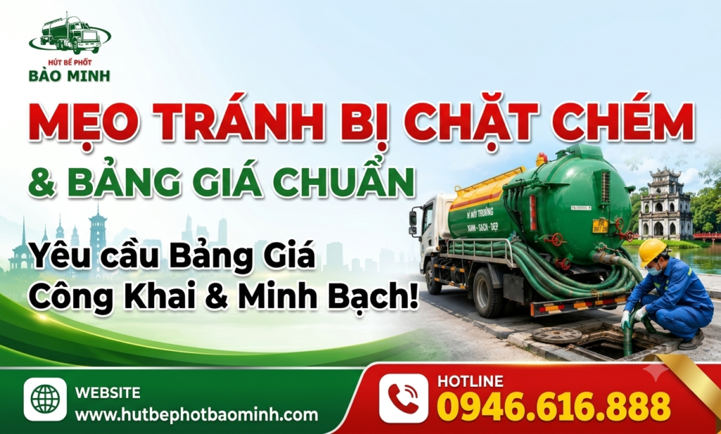 Mẹo tránh bị chặt chém khi hút bể phốt