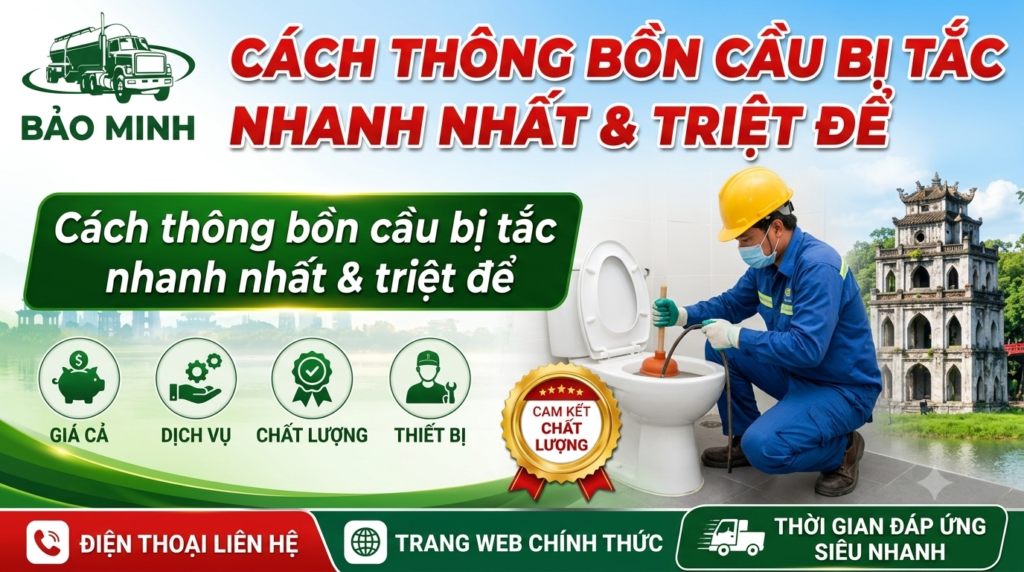 Cách thông bồn cầu bị tắc nhanh nhất
