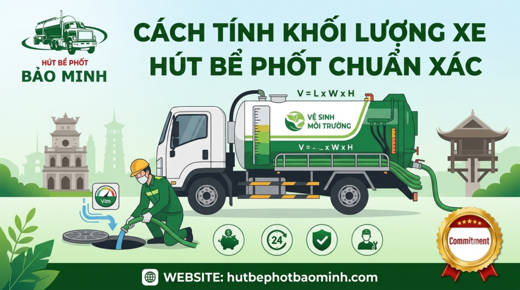 Cách tính khối lượng xe hút bể phốt