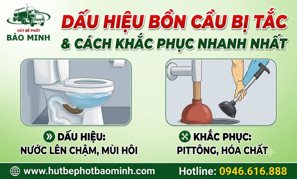 Dấu hiệu bồn cầu bị tắc