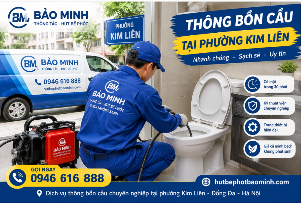 thông bồn cầu tại phường kim liên